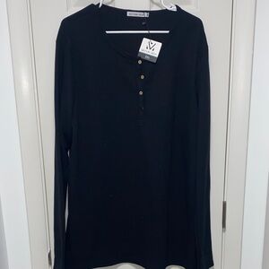 Michelle Mae Classic Black Long Sleeve Top